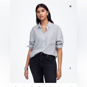 NWT Madewell Blue and White Striped Shirt